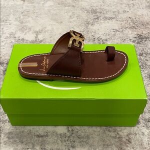 Sam Edelman Brown Sandals with Gold Accent